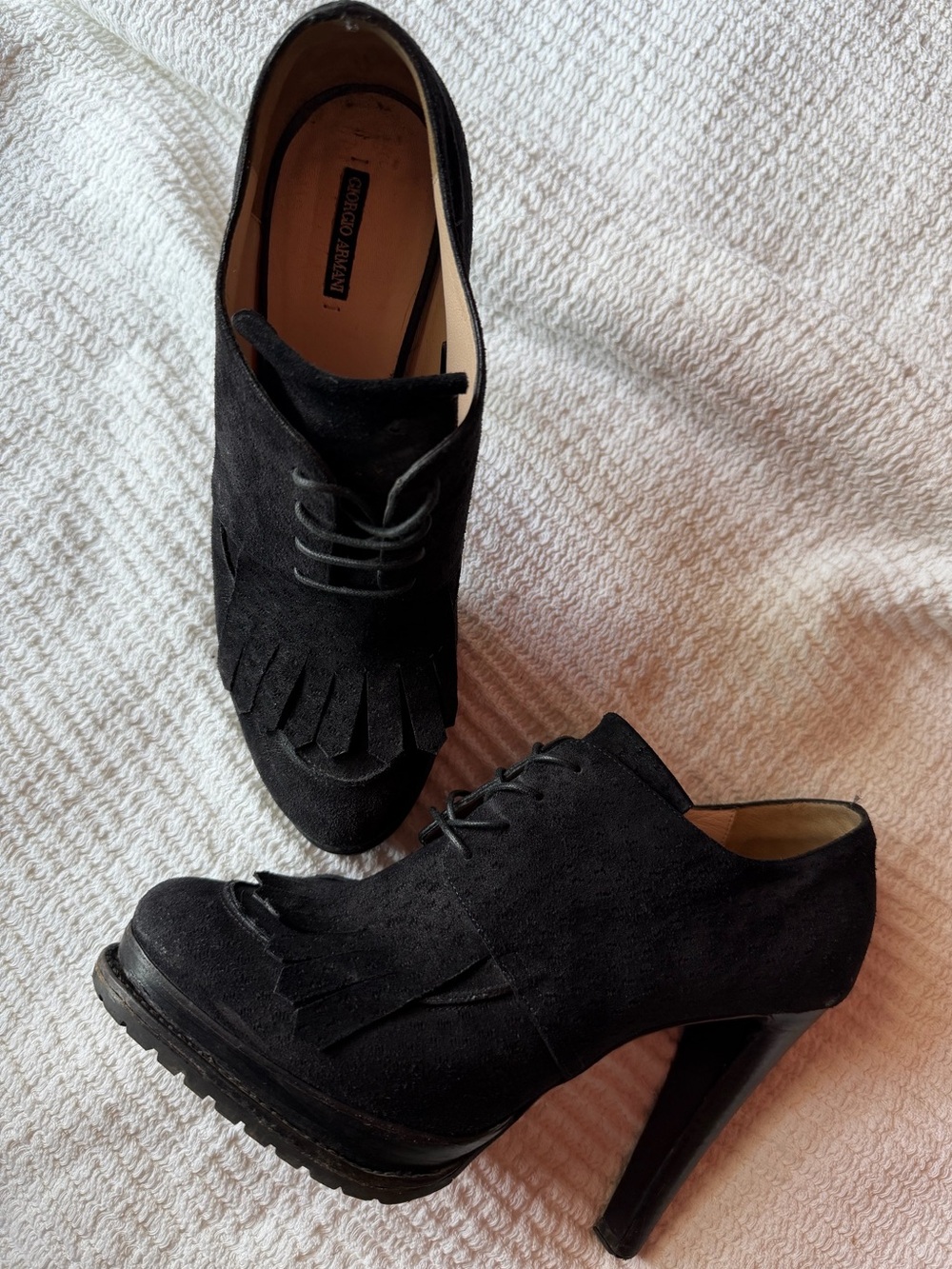 Rare Vintage Giorgio Armani Black Label Platform Oxford Heels - Picture 2 of 9